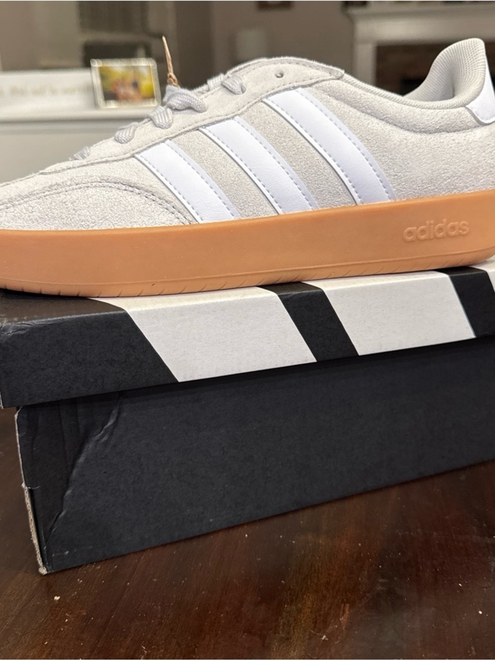 adidas Men's Light Gray and Gum Low-Top Sneakers